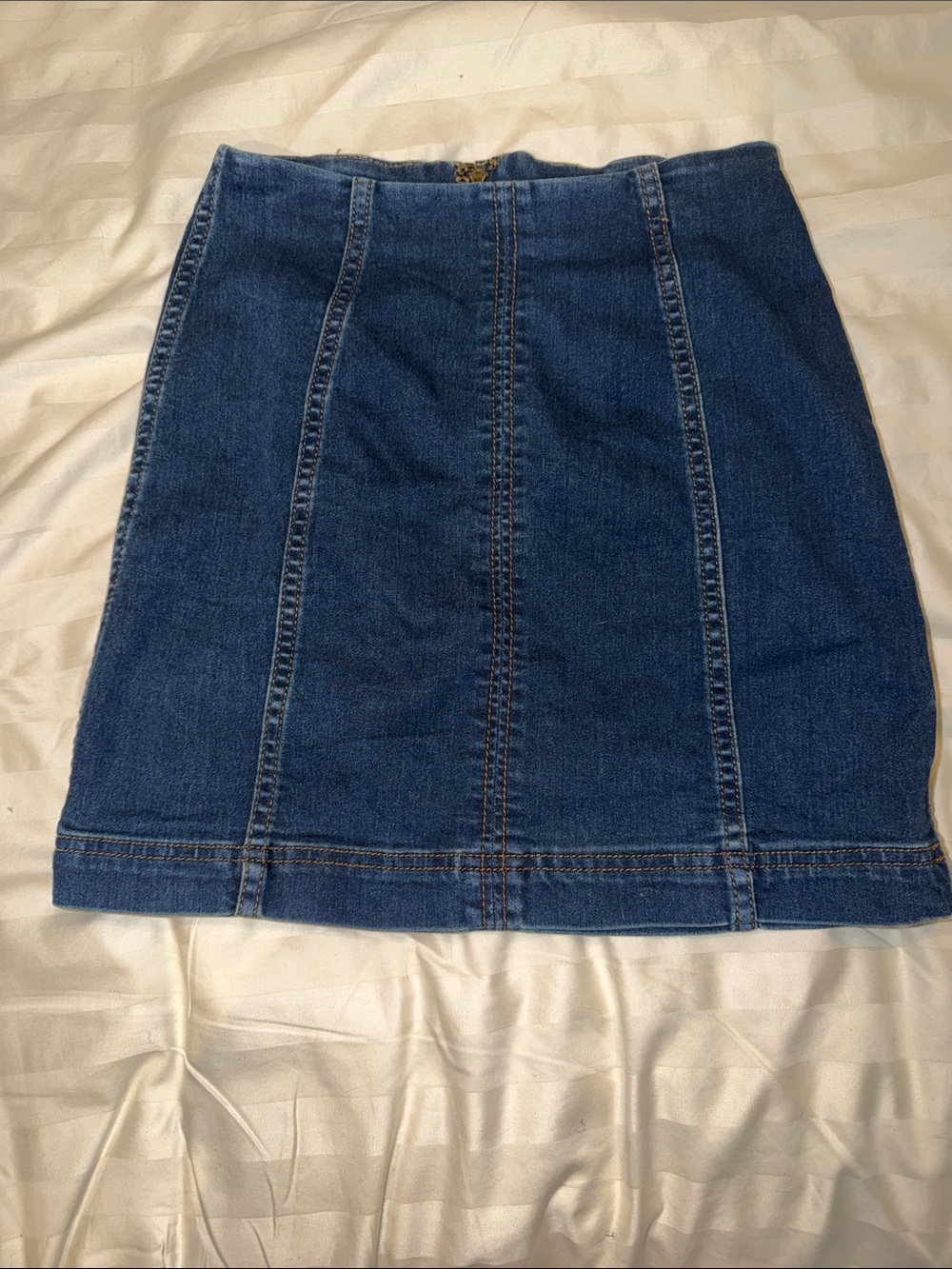 Free People Blue Denim Mini Skirt